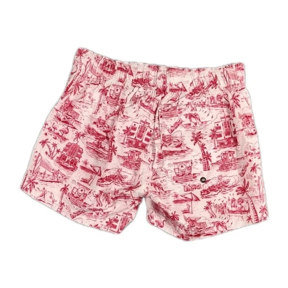 Bang Miami Clothes Swim Shorts Mens XS Red Lined Trunks Stretch Beach Print NWT - Picture 2 of 9